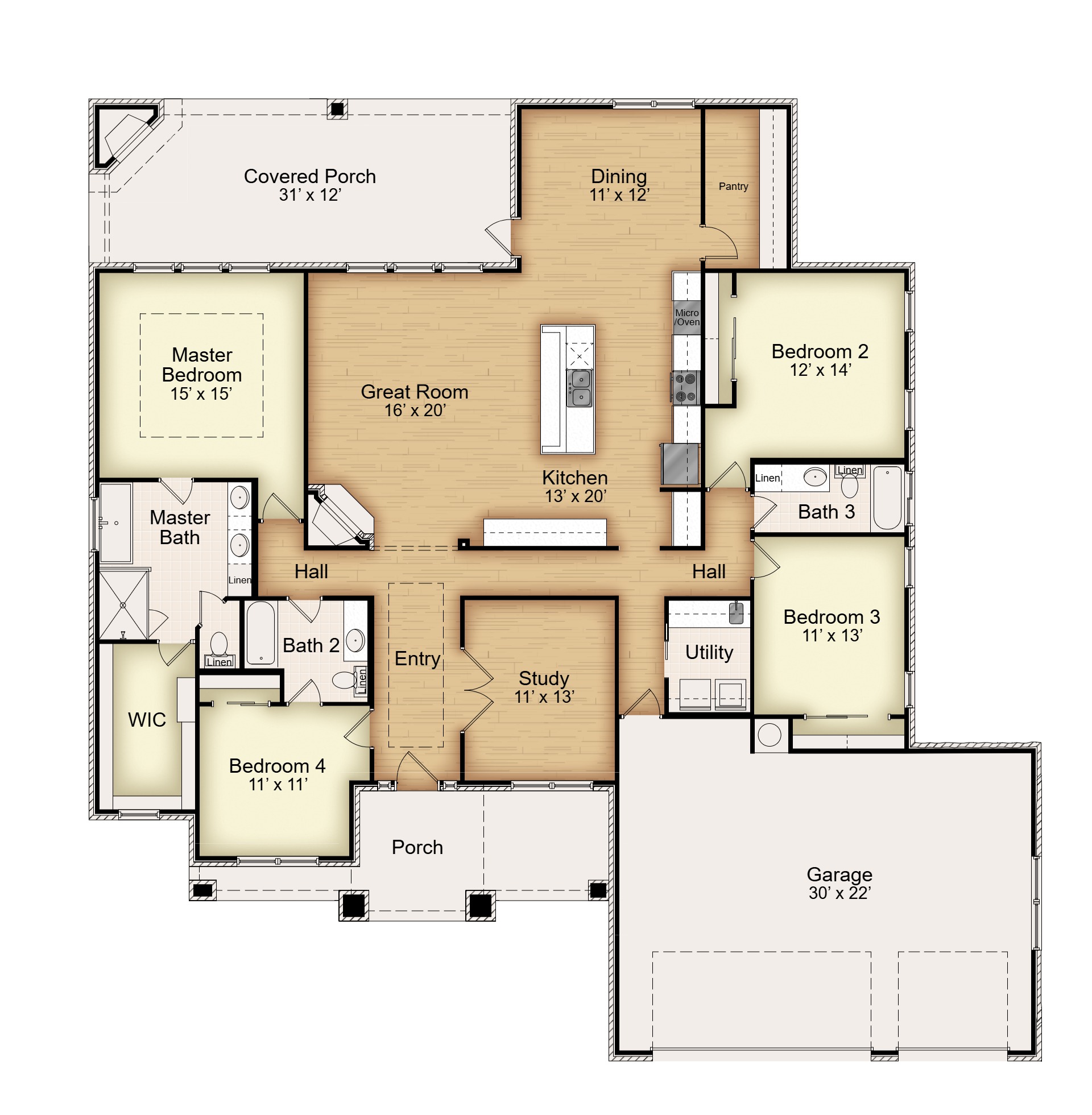 Floor plan for 10721 Saddlesoap Cove