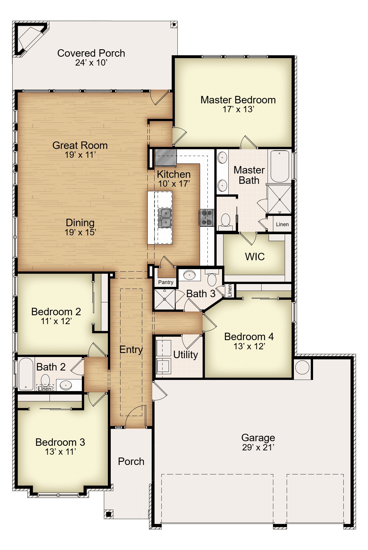 Floor plan for 1102 Bending Bough Way Temple, TX