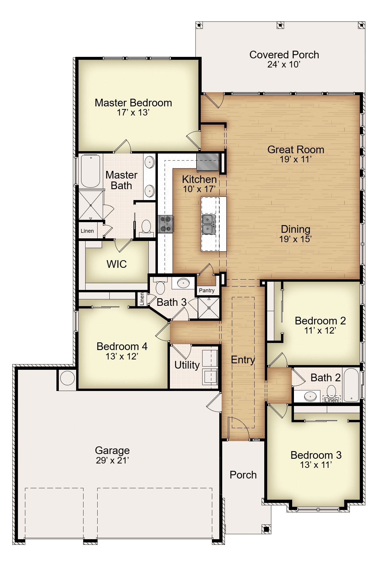 Floor plan for 7008 Caladium Drive