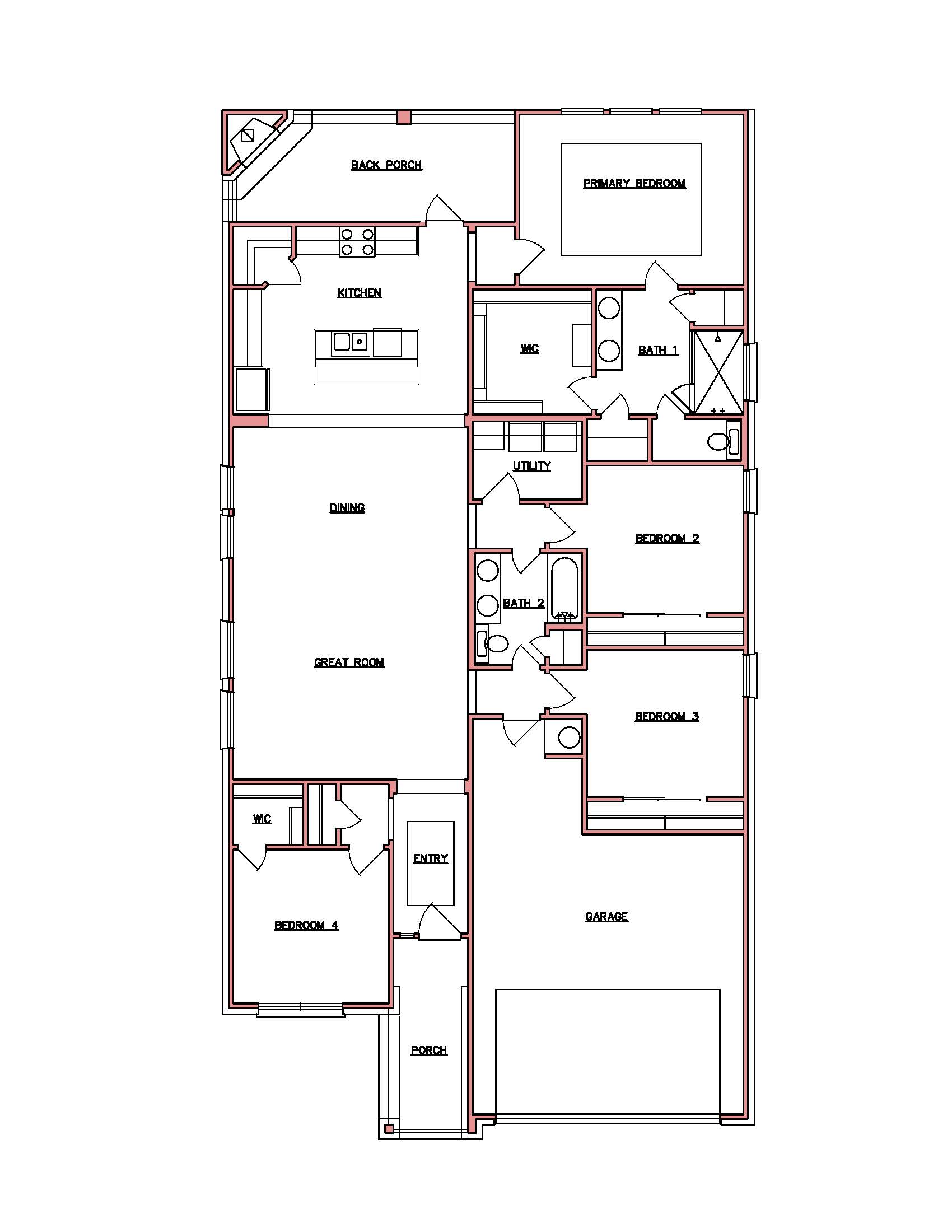Floor plan for 7228 Caladium Drive Temple, TX