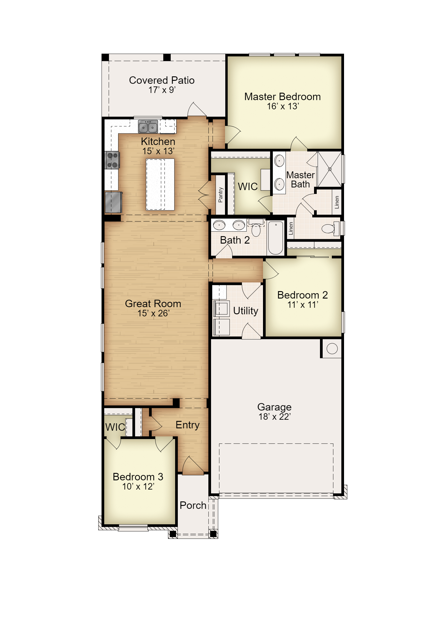 Floor plan for 8014 Timber Hollow Lane Temple, TX