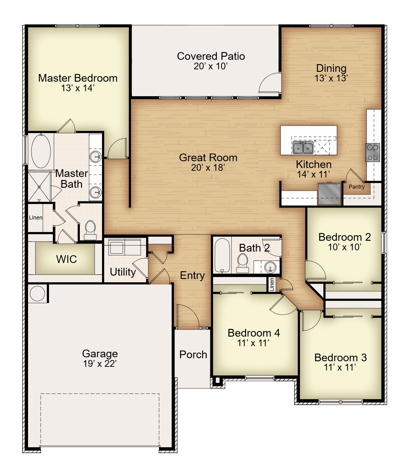 Floor plan for 10223 Kimberlite Drive Temple, TX