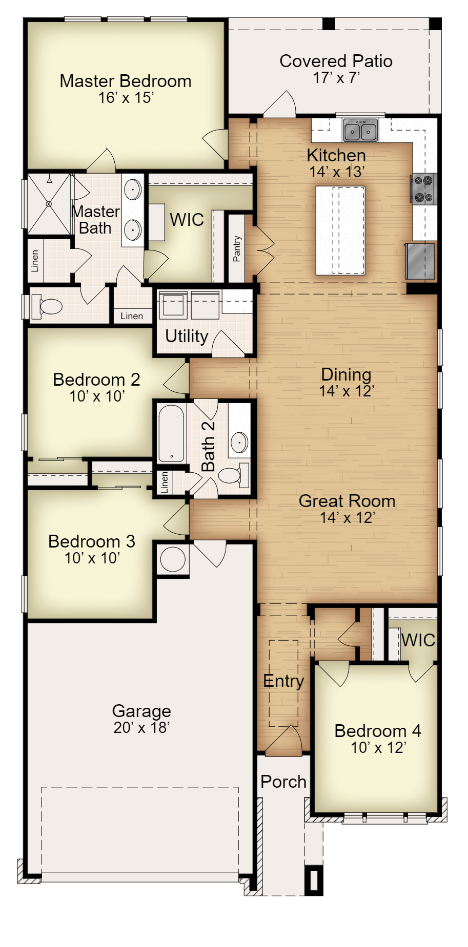 Floor plan for 517 La Parra Bend Temple, TX