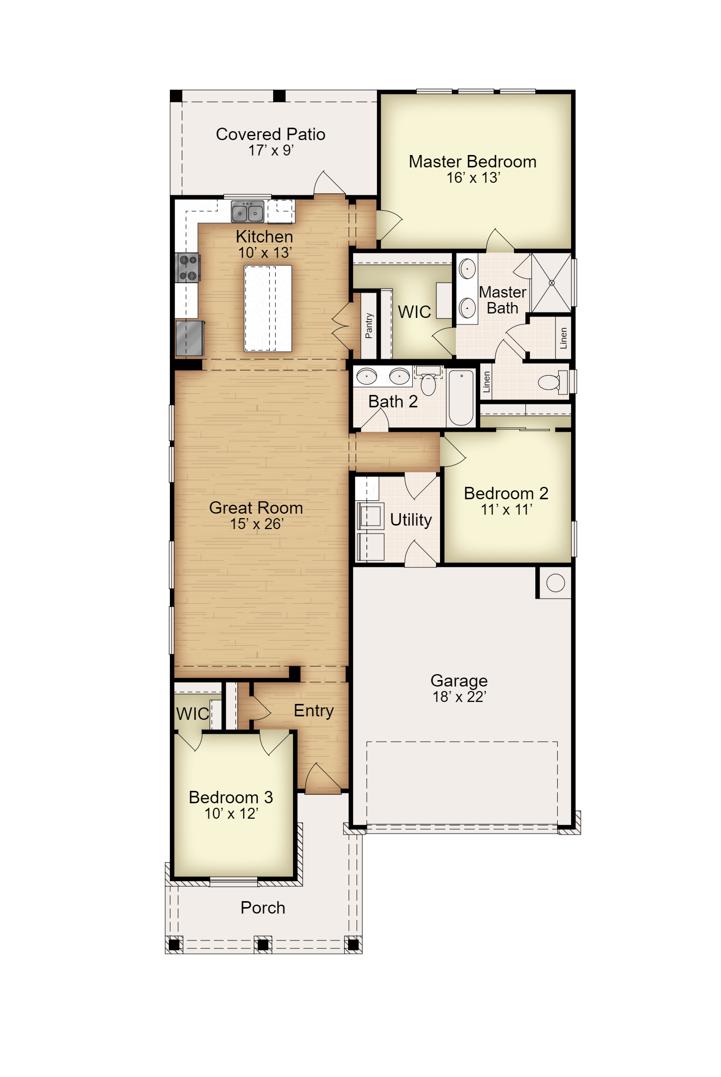 Floor plan for 521 La Parra Bend Temple, TX