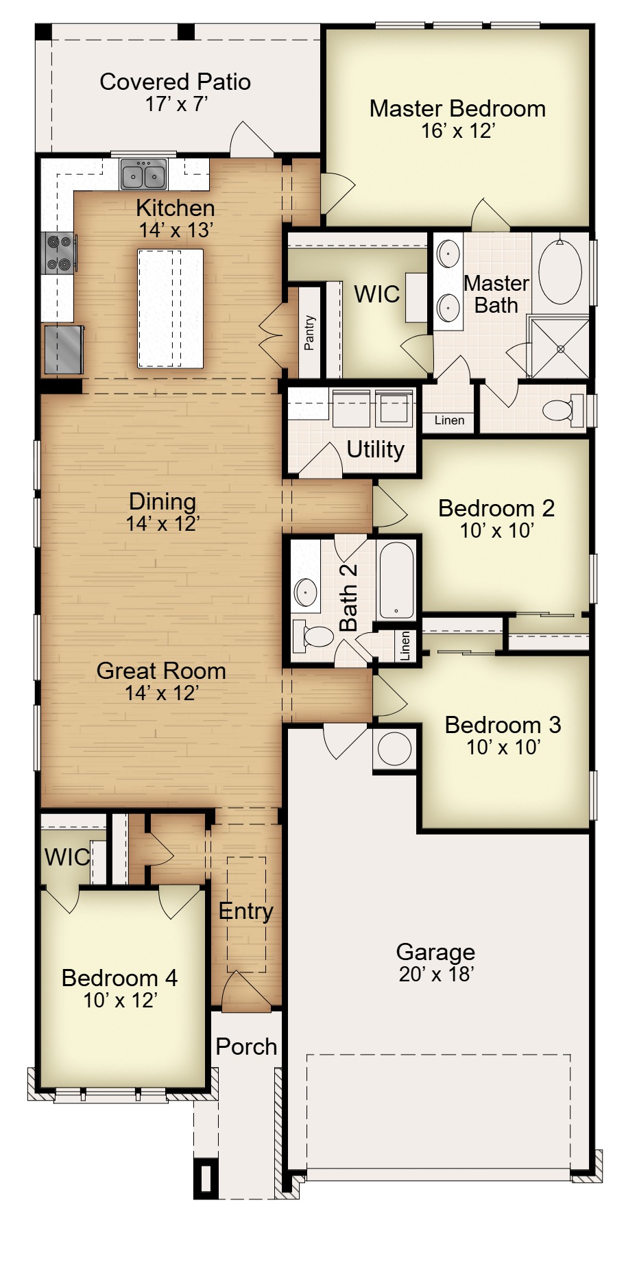 Floor plan for 8007 Timber Hollow Lane Temple, TX