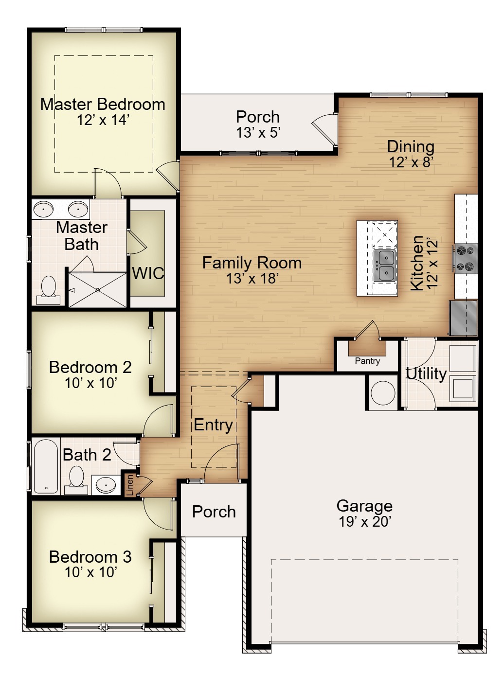 Floor plan for 709 Killam Drive Temple, TX
