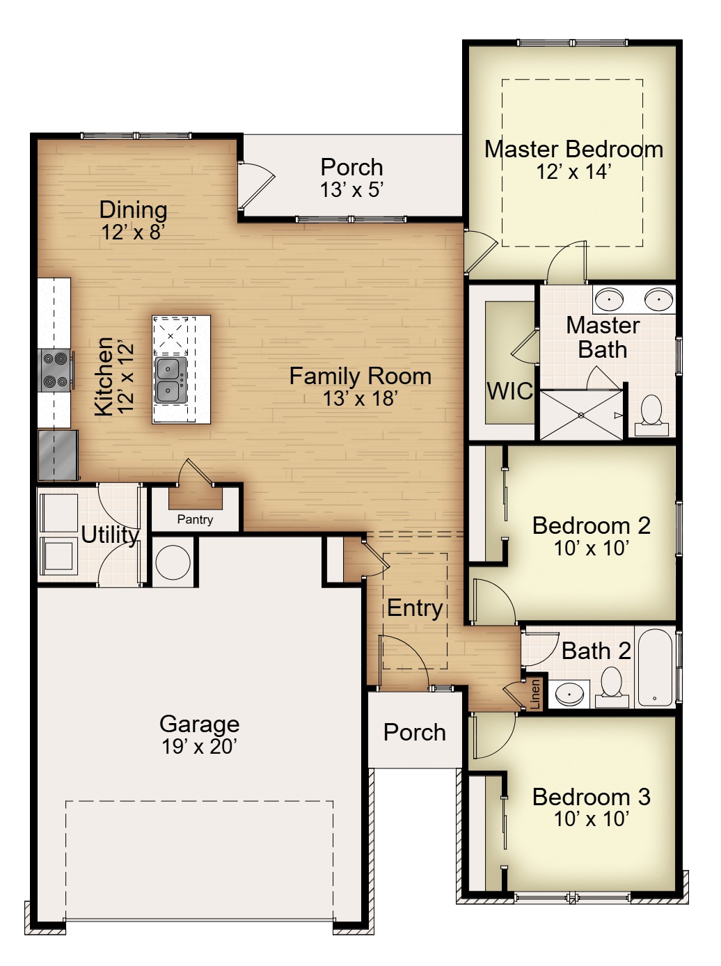 Floor plan for 7806 Timber Hollow Lane Temple, TX