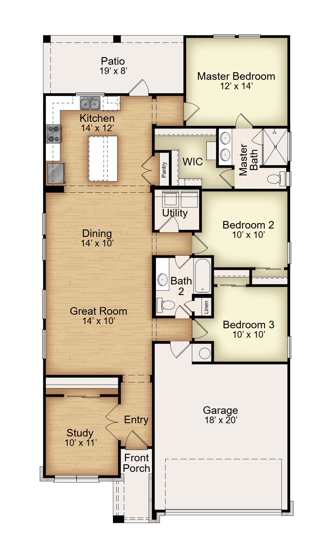 Floor plan for 8015 Timber Hollow Lane Temple, TX