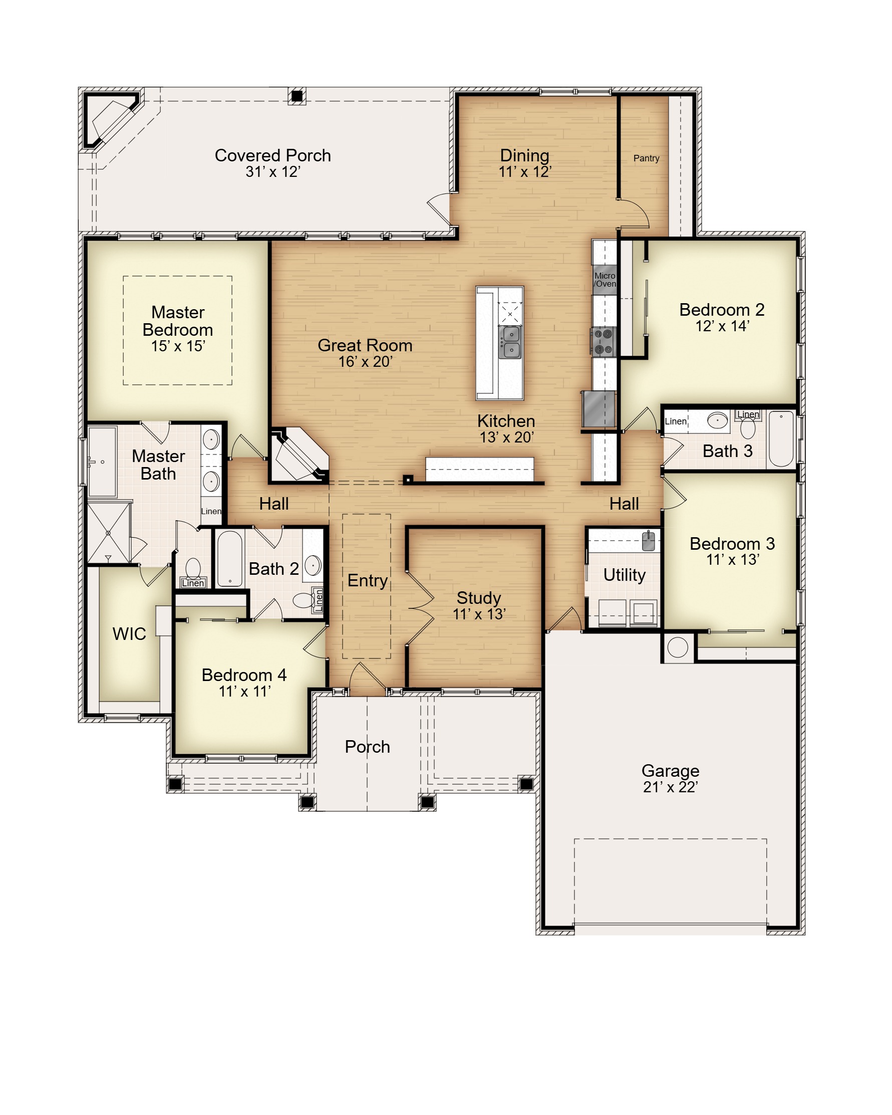 Floor plan for 10805 Saddlesoap Cove Temple, TX