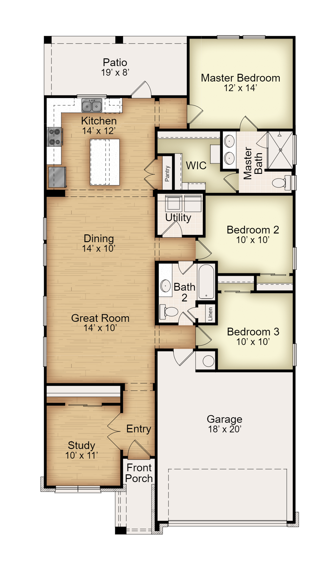 Floor plan for 619 Killam Drive Temple, TX