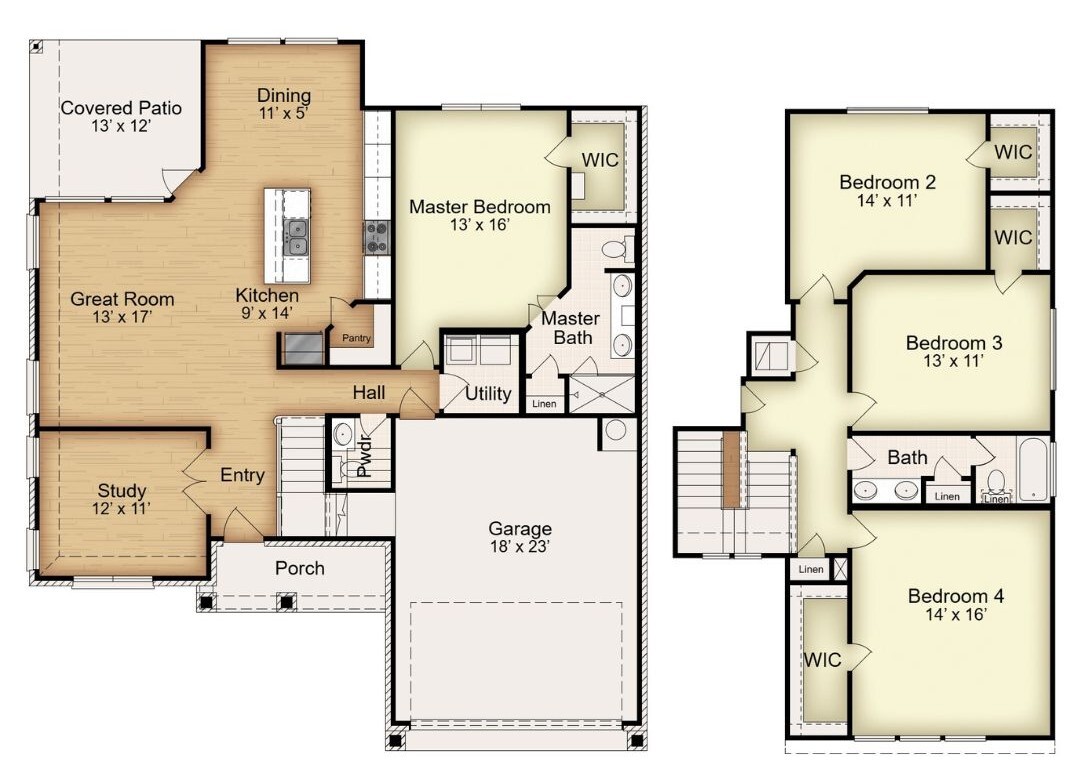 Floor plan for 1110 Bending Bough Way Temple, TX