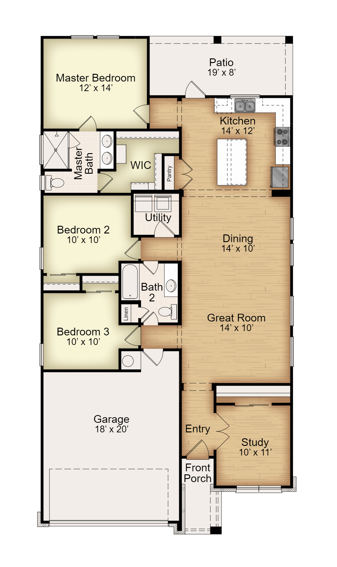 Floor plan for 622 Seven Springs Drive Temple, TX
