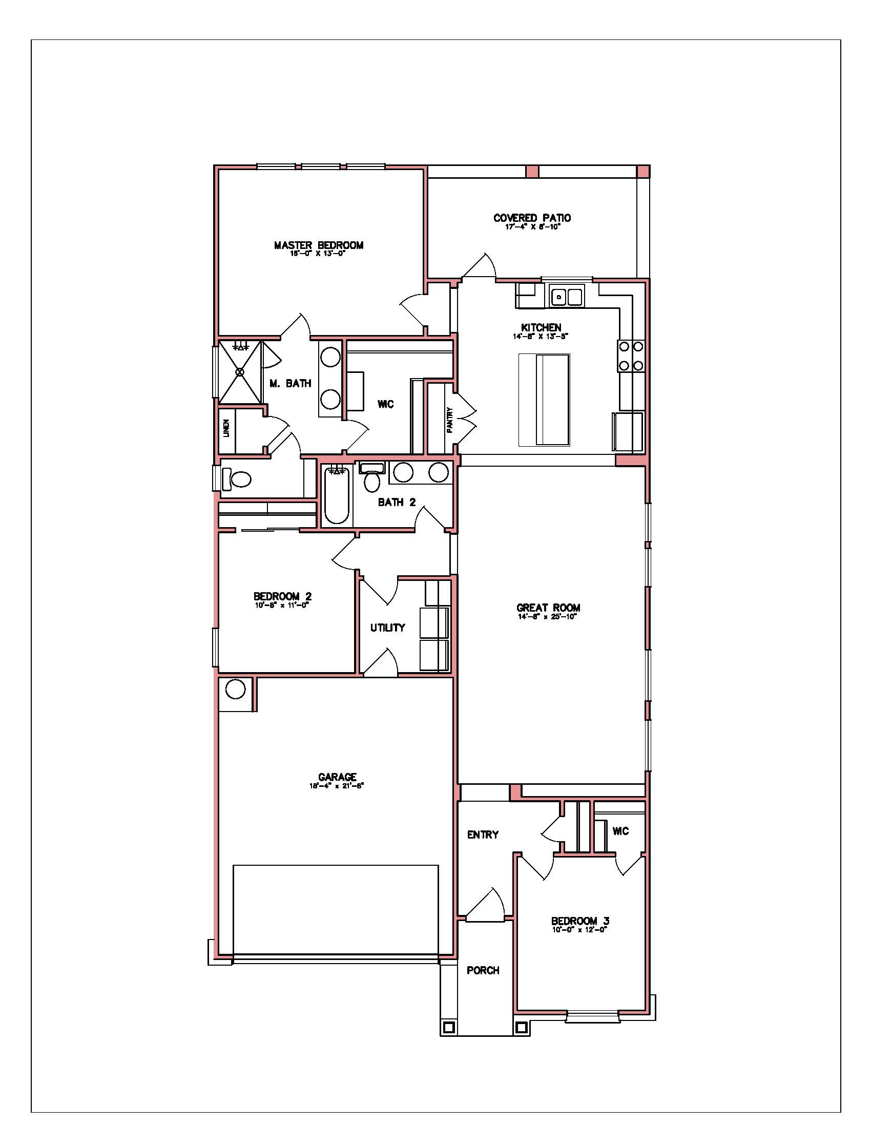 Floor plan for 704 La Parra Bend Temple, TX
