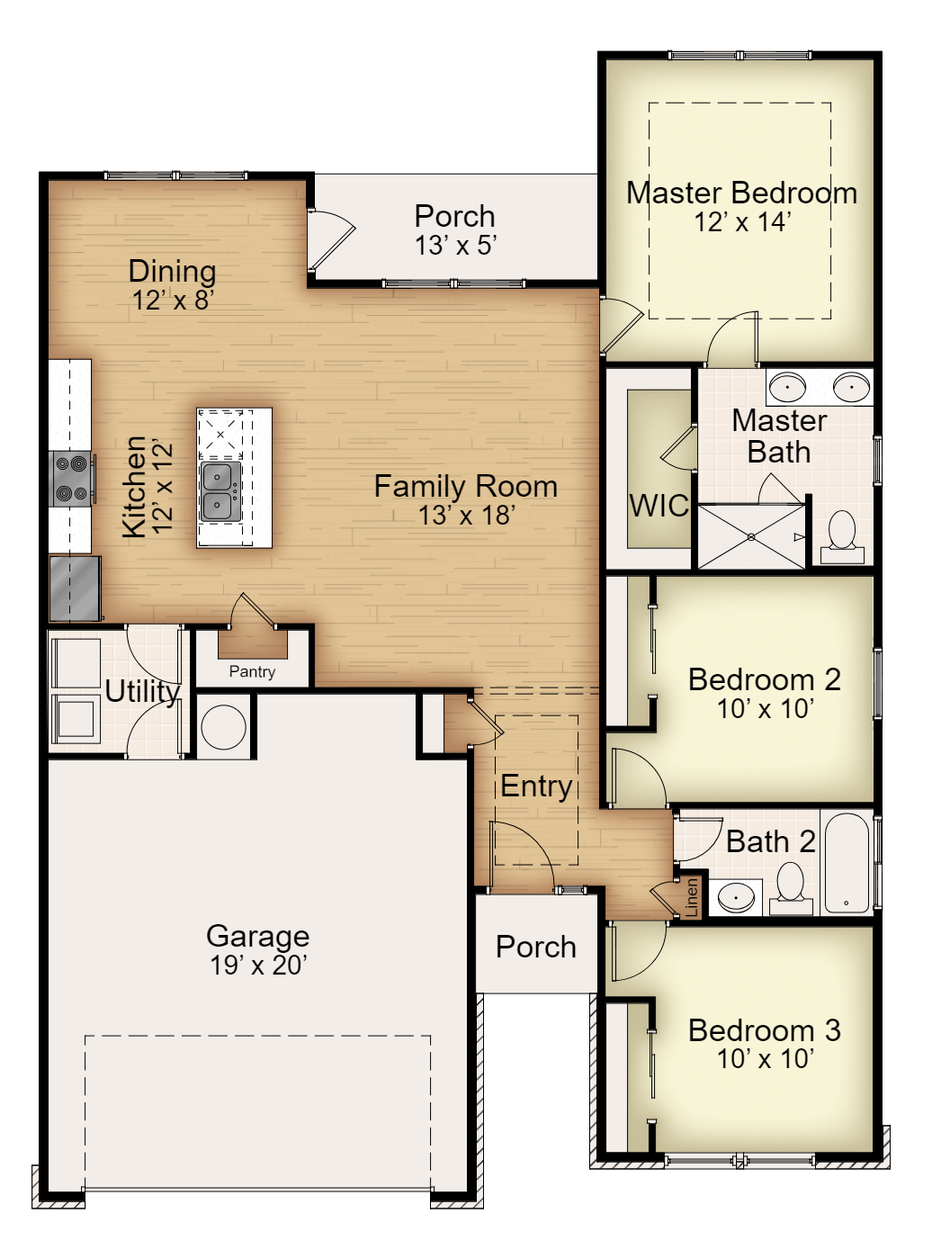 Floor plan for 618 Seven Springs Drive Temple, TX