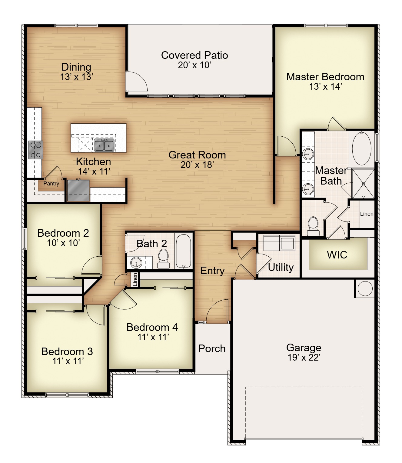 Floor plan for 7110 Touchstone Drive Temple, TX