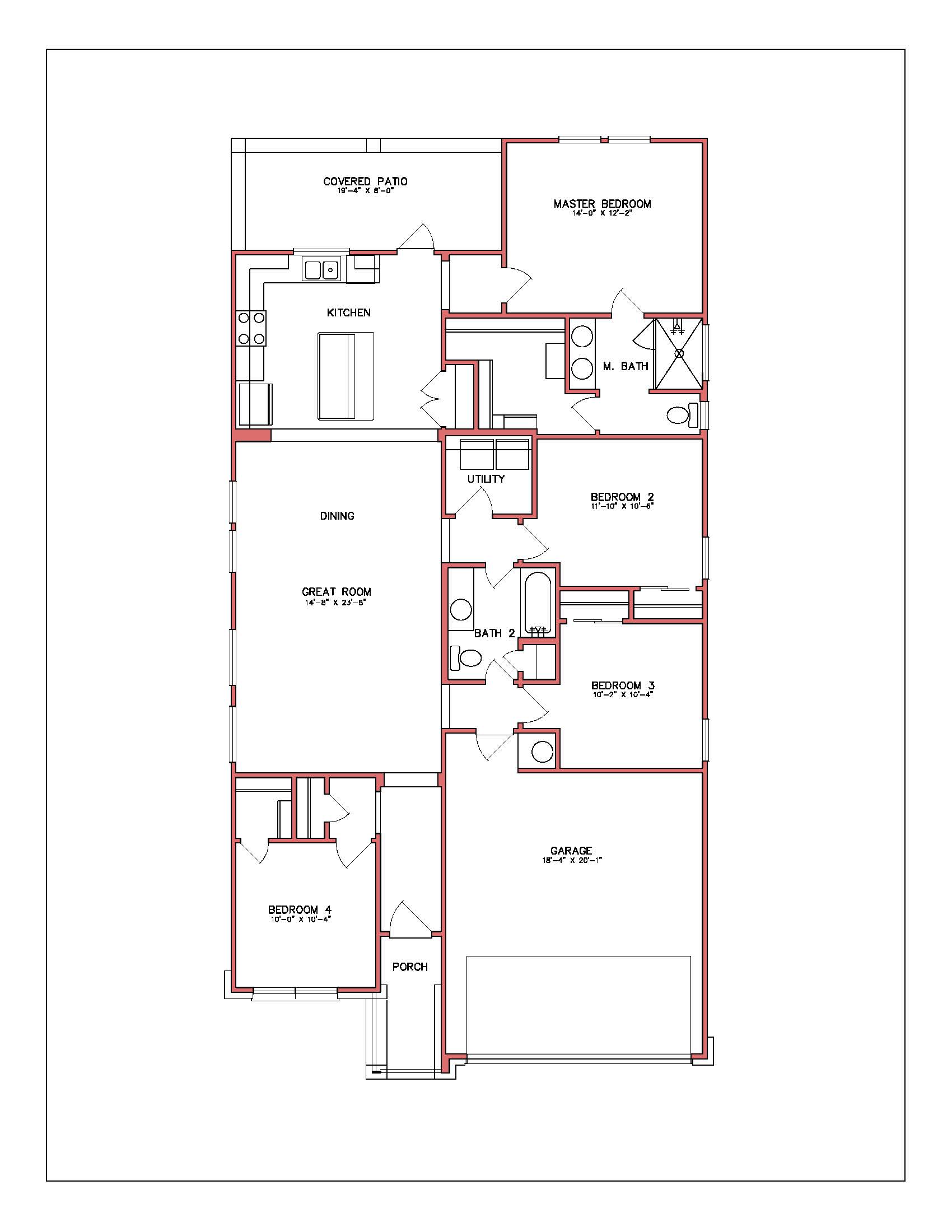 Floor plan for 604 La Parra Bend Temple, TX