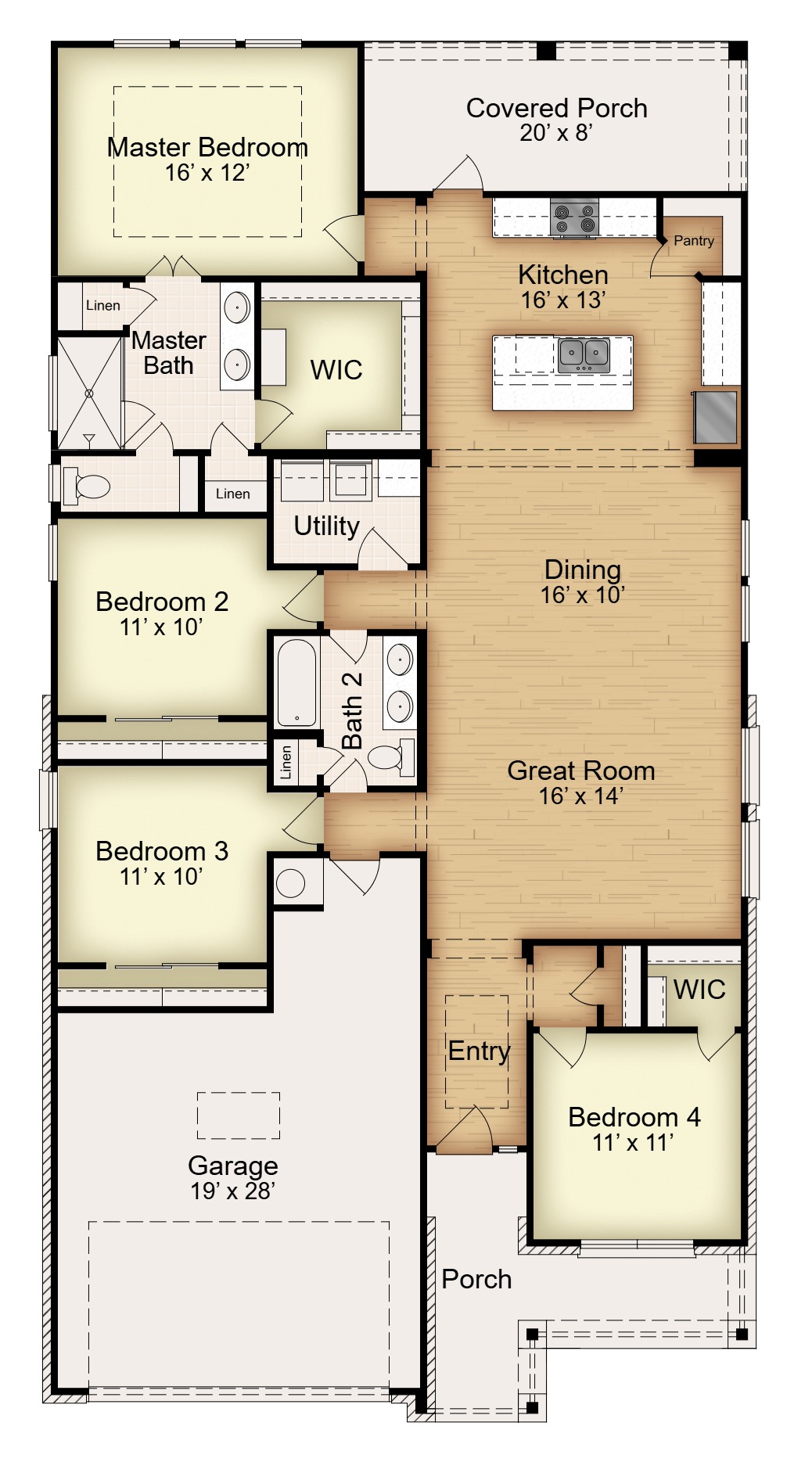 Floor plan for 1241 Bending Branch Way Temple, TX