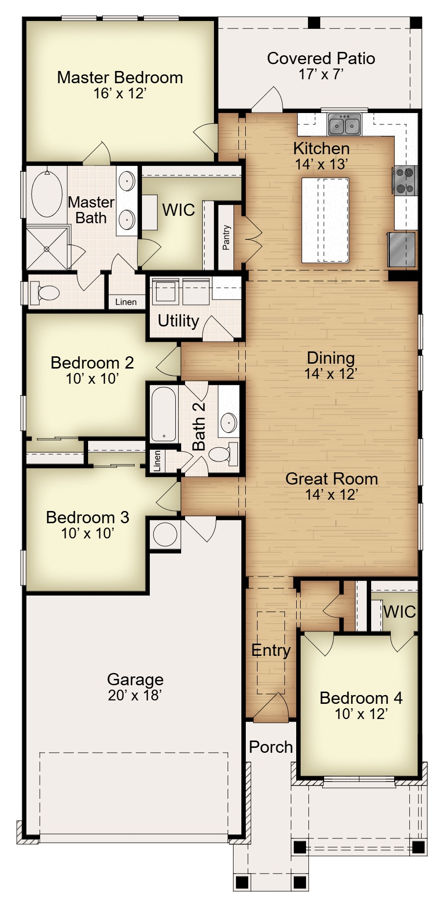 Floor plan for 7924 Pineridge Way Temple, TX