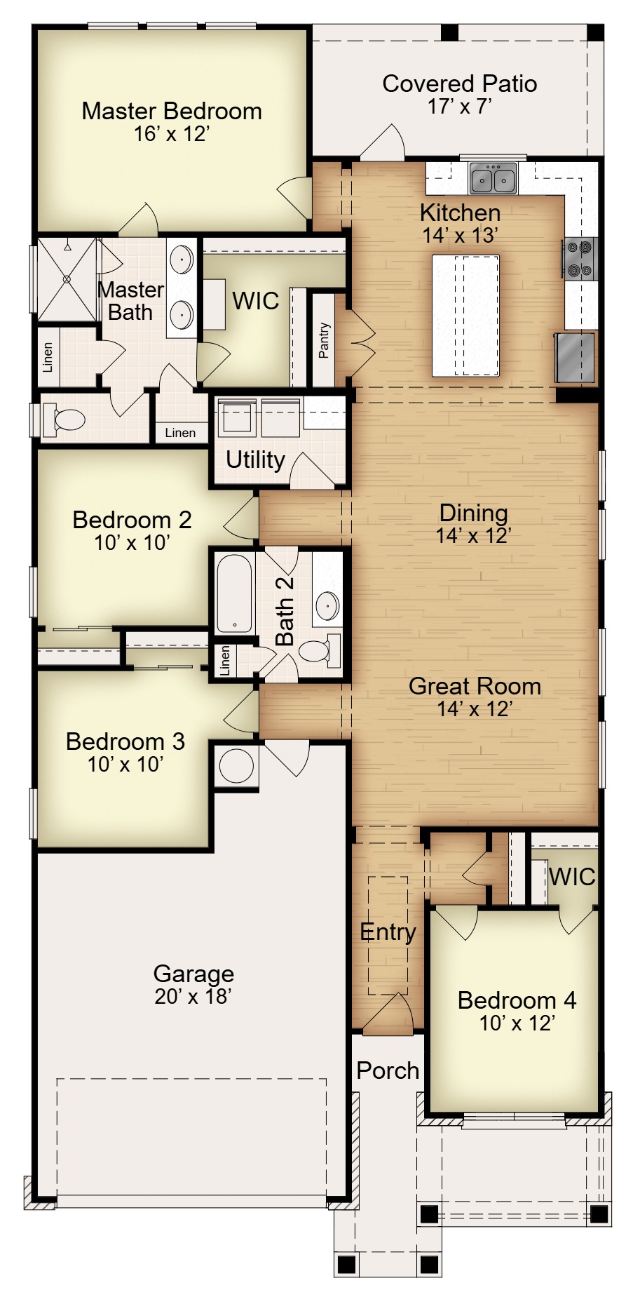 Floor plan for 8016 Pineridge Way Temple, TX