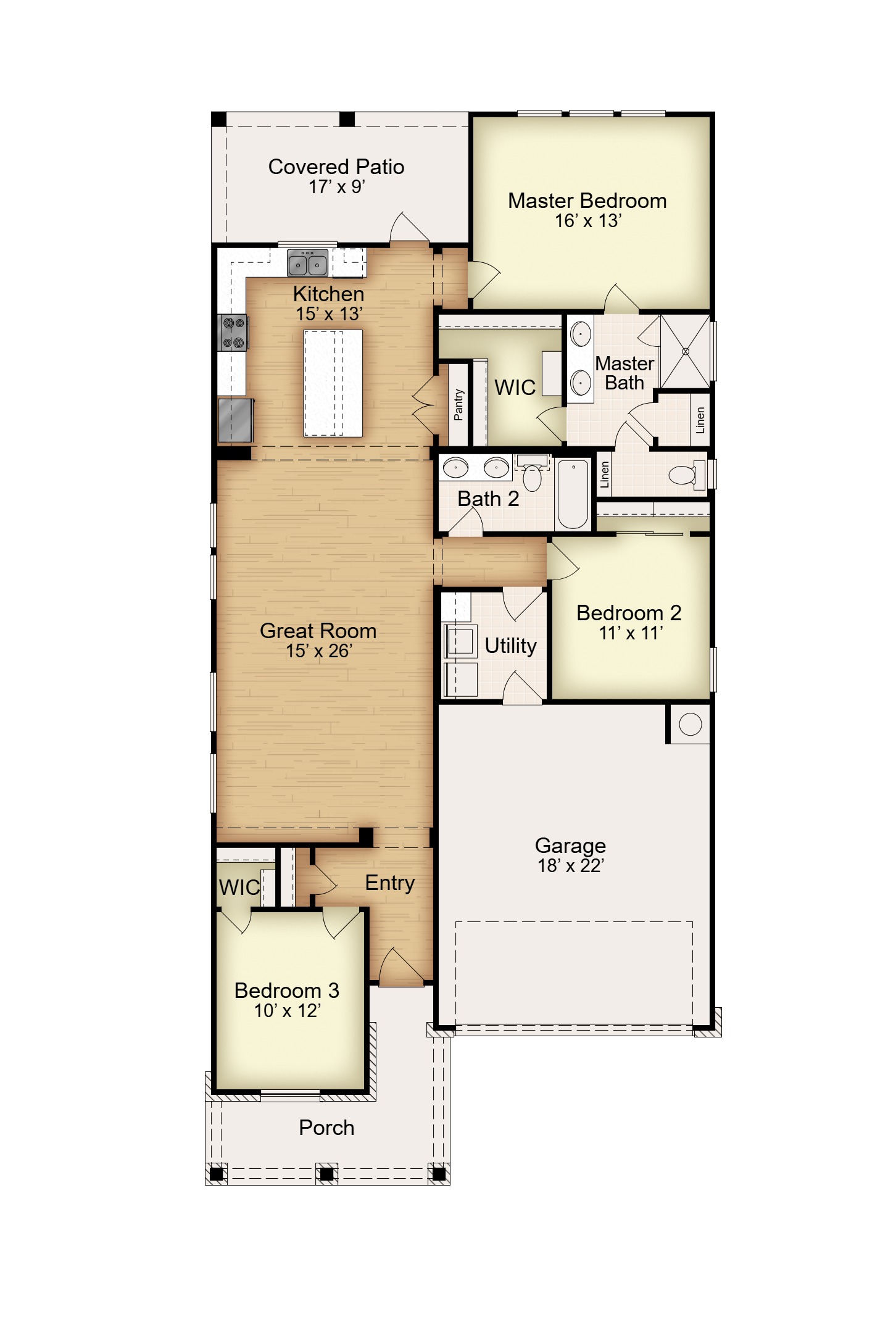 Floor plan for 8011 Timber Hollow Lane Temple, TX