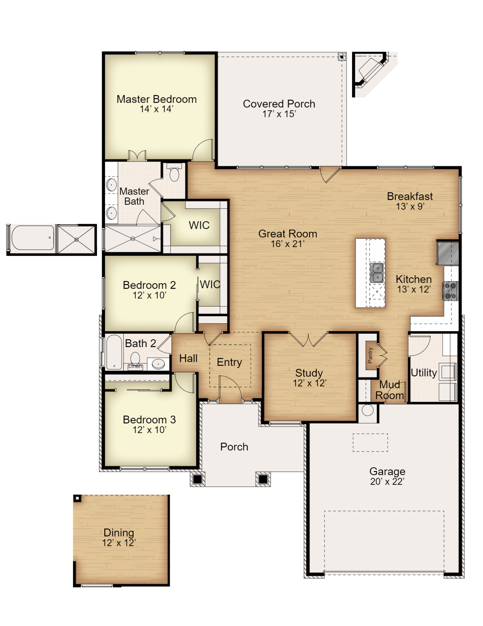 The Rio Grande Floor Plan Floor Plan | Kiella Home Builders